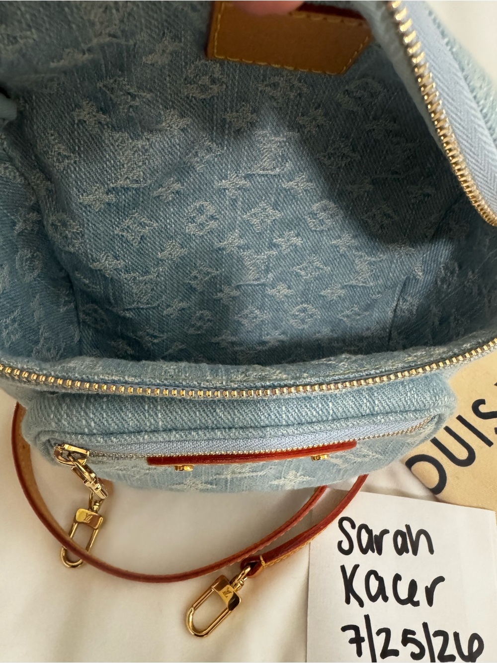 Louis Vuitton Light Blue Denim Monogram Mini bum bag - Picture 8 of 13